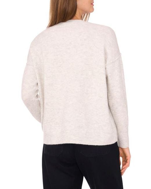 Vince Camuto White Star Crewneck Sweater