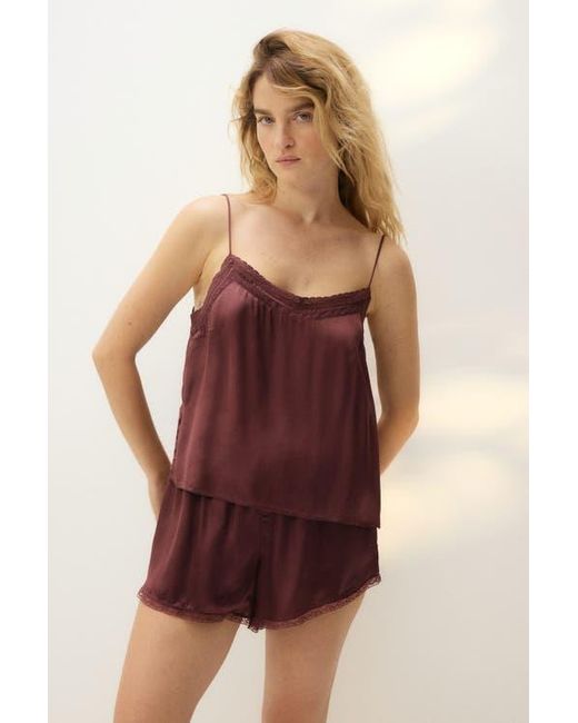 H&M Red Viscose Satin Pyjamas