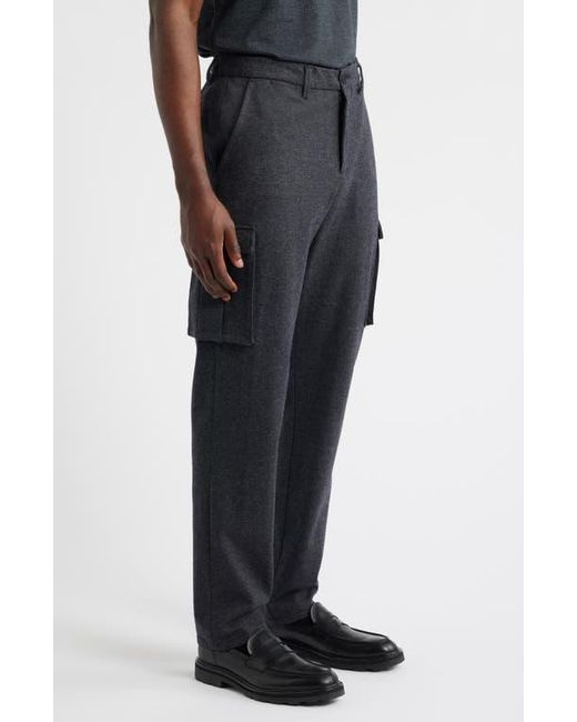 Bugatchi Gray Brushed Knit Flat Front Cargo Pants for men