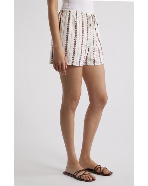 Cloth & Stone White Shell Print Drawstring Shorts