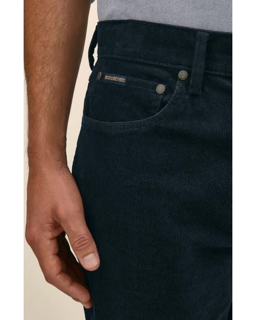 Brooks Brothers Blue Stretch Cotton Corduroy Five Pocket Pants for men
