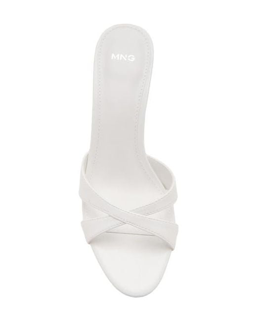 Mango White Slide Sandal