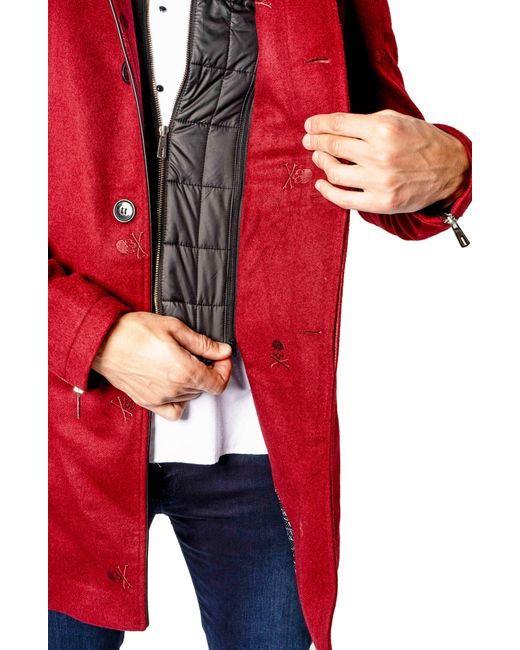 Maceoo Red Captainskull Embroide Peacoat At Nordstrom for men