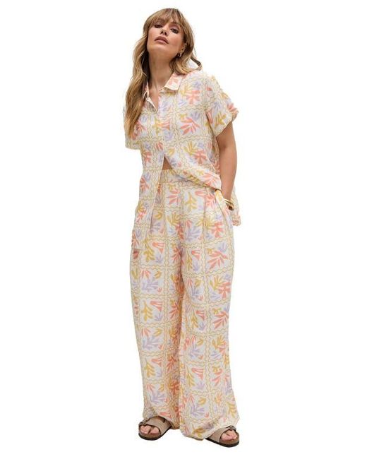 Raffya Natural Matisse Button Down Patchwork Floral Print Shirt