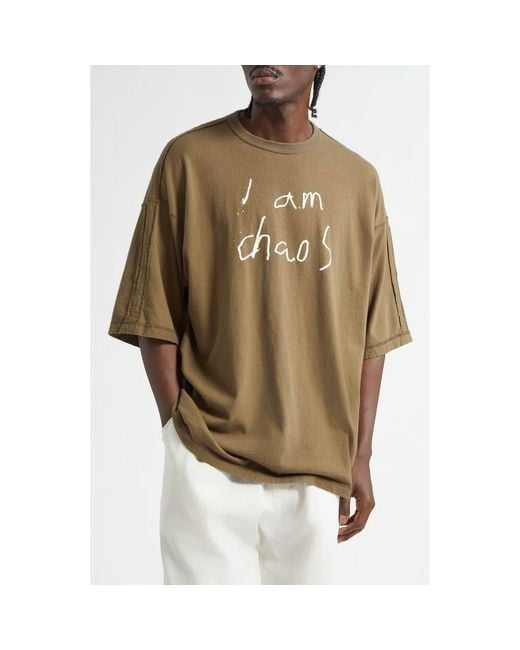 Undercover I Am Chaos Oversize Graphic T-Shirt in Brown for Men | Lyst