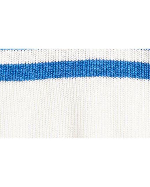 Faherty Brand Blue Miramar Stripe Linen & Organic Cotton Sweater