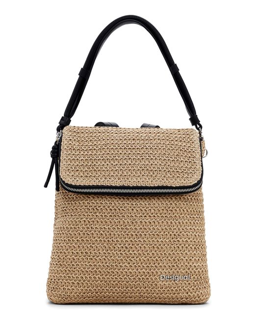 Desigual Natural Mini Straw Backpack