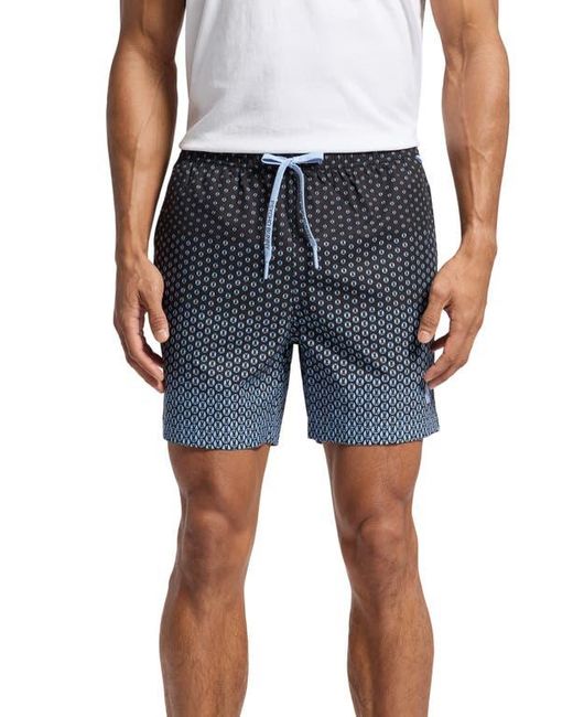 Psycho Bunny Blue Bendigo Print Swim Trunks for men