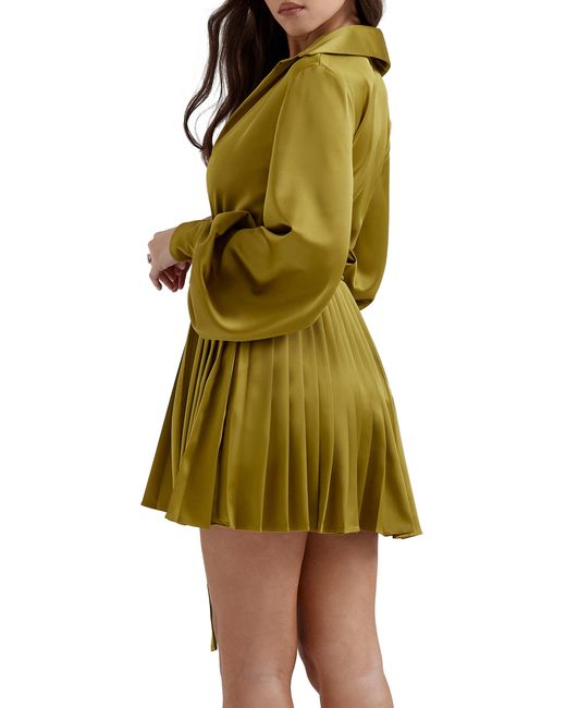 House Of Cb Allegra Long Sleeve Faux Wrap Cocktail Minidress in