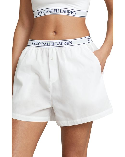 Polo Ralph Lauren White Boxer Pajama Shorts