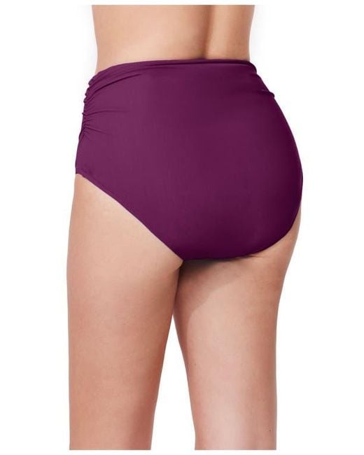 Gottex Purple Tutti Frutti Shirred High Waist Swim Bottom
