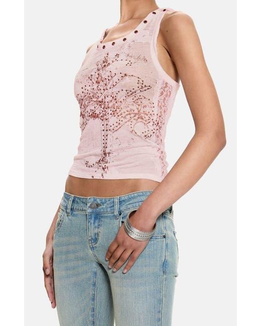 Jaded London Blue Ramona Burnout Vest Top