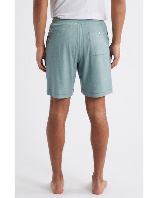 Daniel Buchler Blue Ribbed Rayon Blend Drawstring Pajama Shorts for men