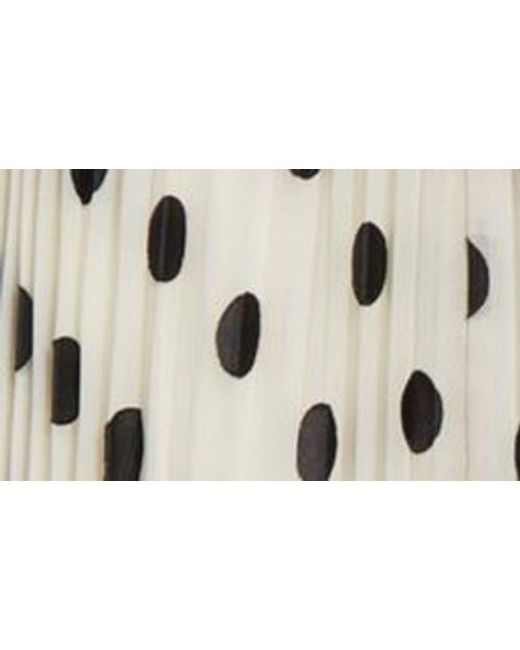 Zimmermann Natural Sunray Polka Dot Pleated Skirt