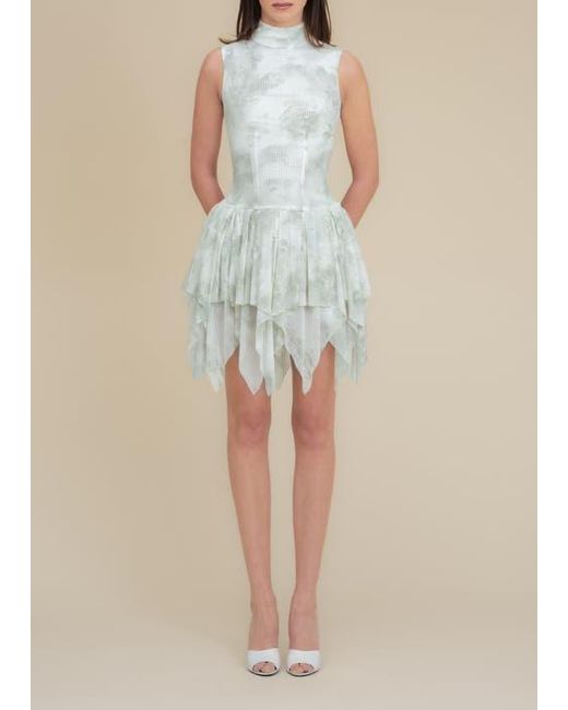 Contessa Mills Blue Bella Printed Piquet Tulle Dress