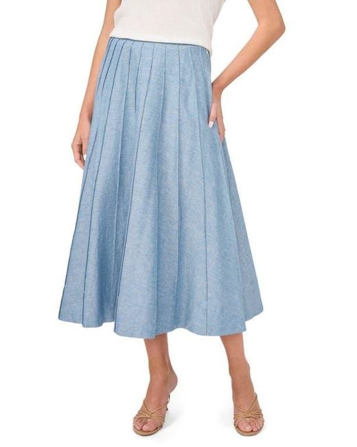 Halogen® Blue Pintuck Panel Midi Skirt