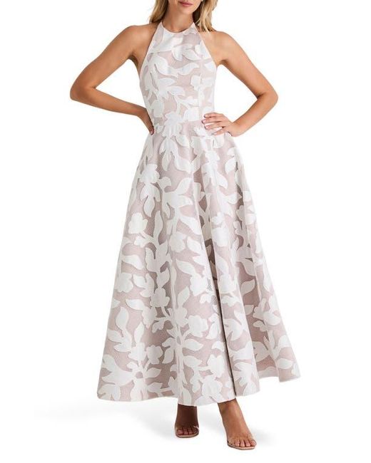 HELSI Alexandria Halter Fit & Flare Dress in White | Lyst
