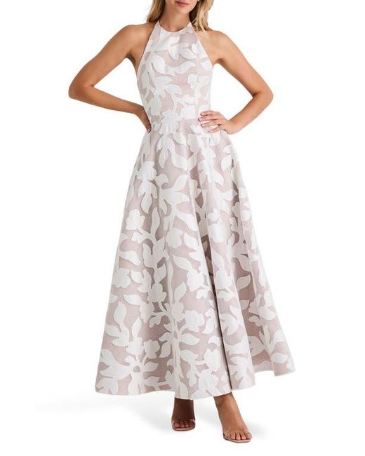 HELSI Alexandria Halter Fit & Flare Dress in White | Lyst