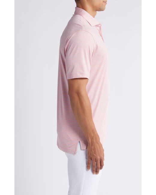 Johnnie-o Pink Michael Stripe Performance Golf Polo for men