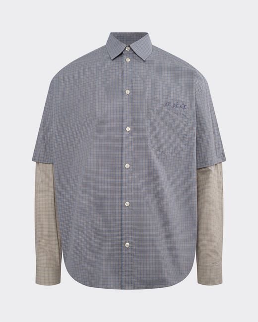 le PERE Gray Detached Sleeve Button Down