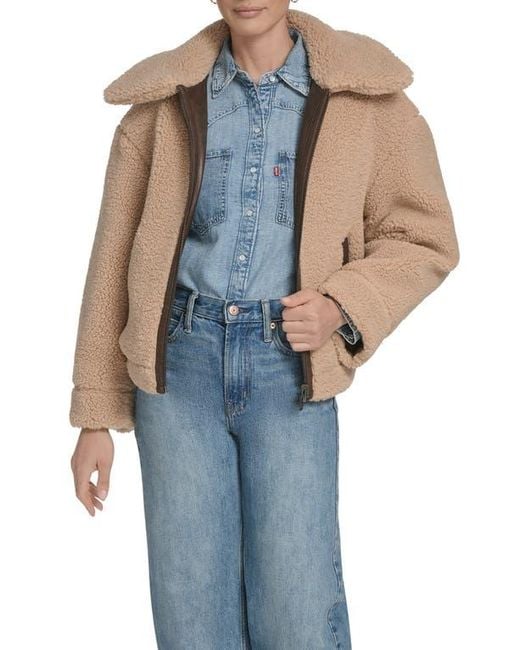 Levi's Brown Reversible Faux Leather & Faux Shearling Jacket