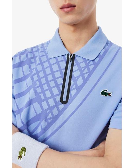 Lacoste Blue Half Zip Polo for men