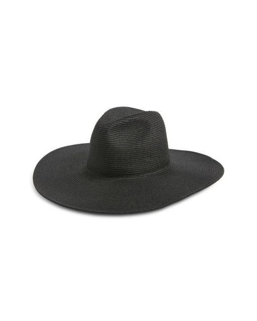 Nordstrom Black Packable Wide Brim Straw Panama Hat