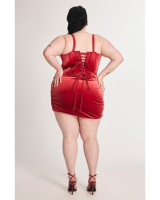 Savage x Fenty Red Plush Rush Underwire Corset Slipdress