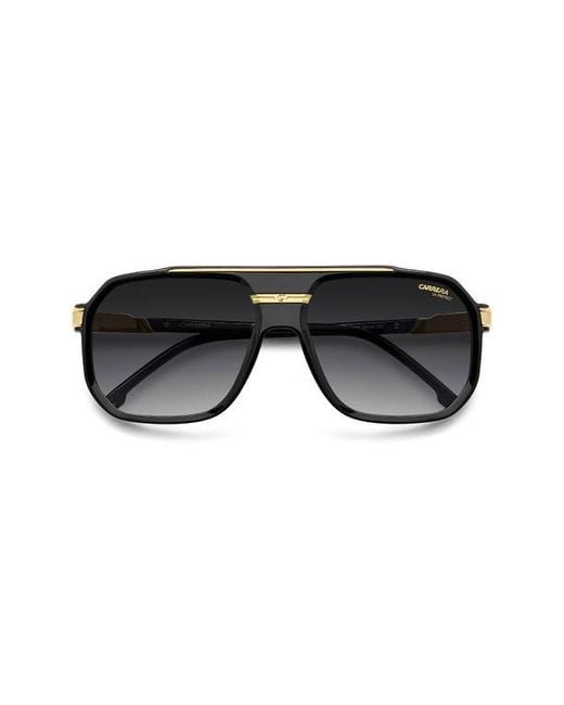 Carrera Black 60Mm Rectangular Flat Top Sunglasses for men