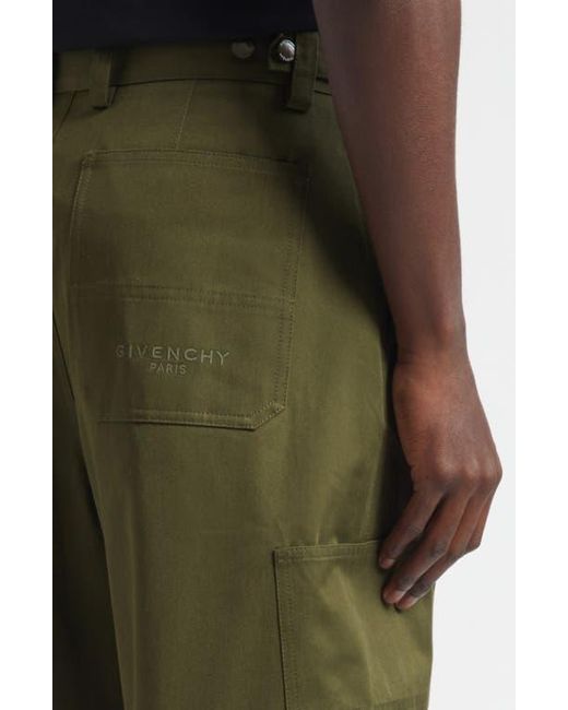 Givenchy Green Cotton Canvas Cargo Trousers for men