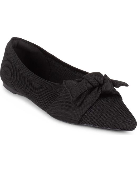 Tahari Black Montserrat Pointed Toe Flat