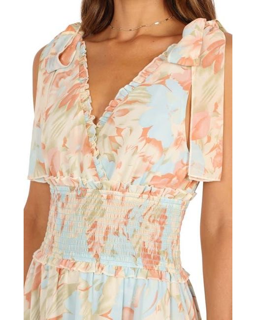 Petal & Pup Metallic Christabel Floral Print Sleeveless Tiered Maxi Dress