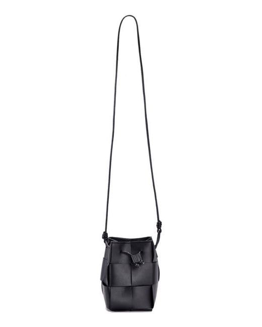 Adornia Black Patchwork Bucket Bag