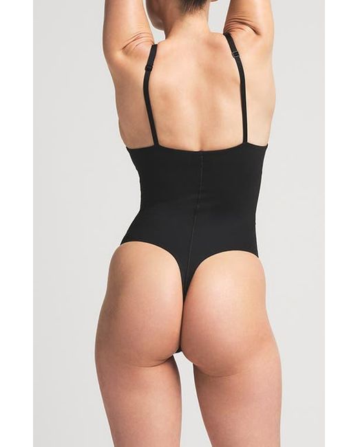 Body Shapewear Donna Schiena Scoperta E Scollo A U - Controllo Pancia, Senza Cuciture, Con Reggiseno Push Up - Taglia L, Nero