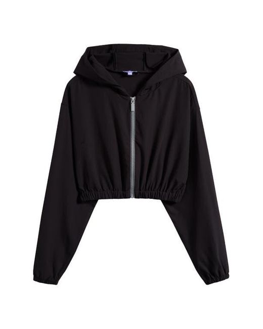 Florence By Mills Black Front Zip Hooded Crop Track Jacket