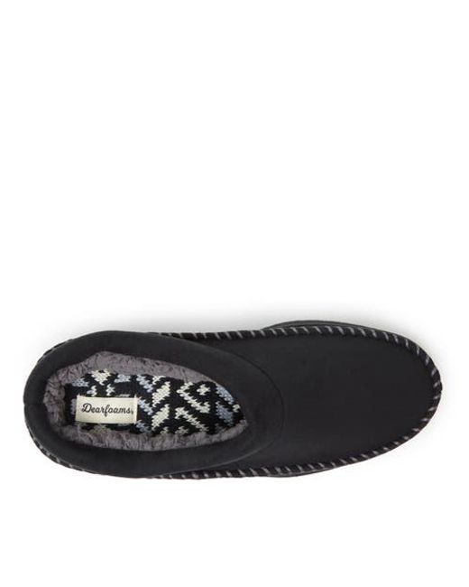 Dearfoams Black Thompson Moccasin Toe Clog Slipper for men