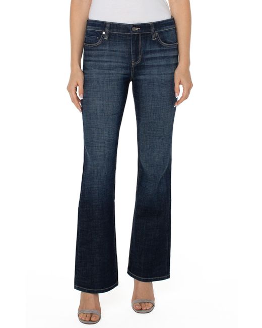 Liverpool Los Angeles Lucy Mid Rise Bootcut Jeans in Blue | Lyst