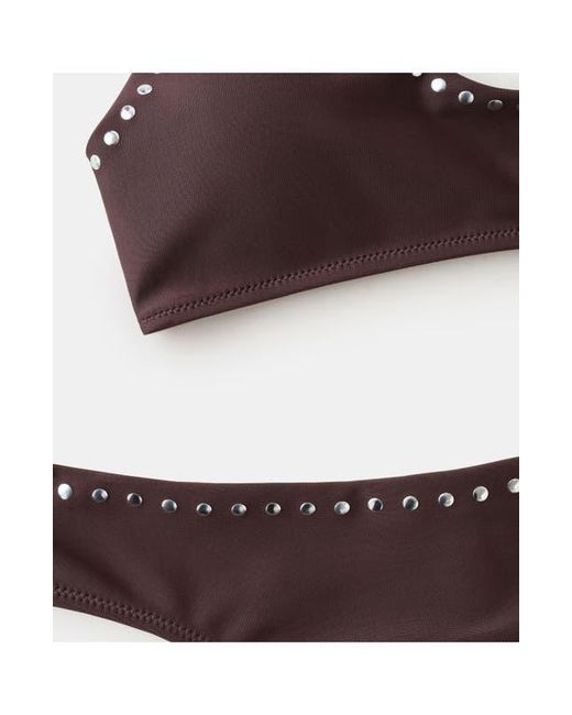 Mango Brown Stud Triangle Swim Top