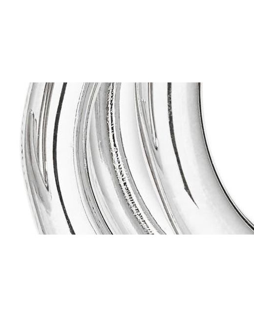 Rabanne White Triple Loop Hoop Earrings & Ear Cuff Set