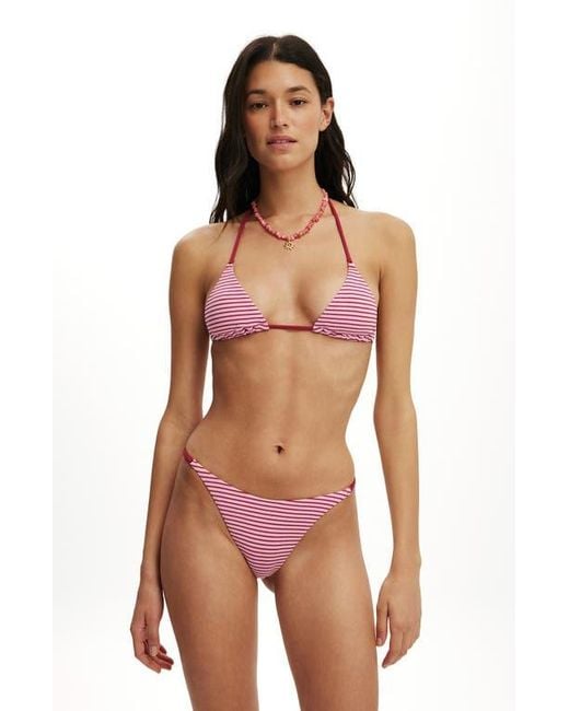 Cotton On Multicolor Micro String Triangle Bikini Top