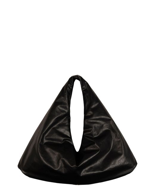 Kassl Black Anchor Medium Oiled Canvas Top Handle Bag