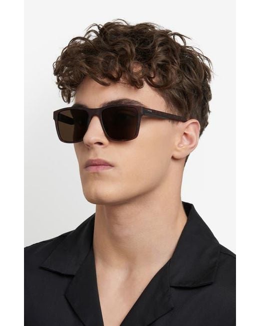 Fossil Brown 56Mm Square Sunglasses for men
