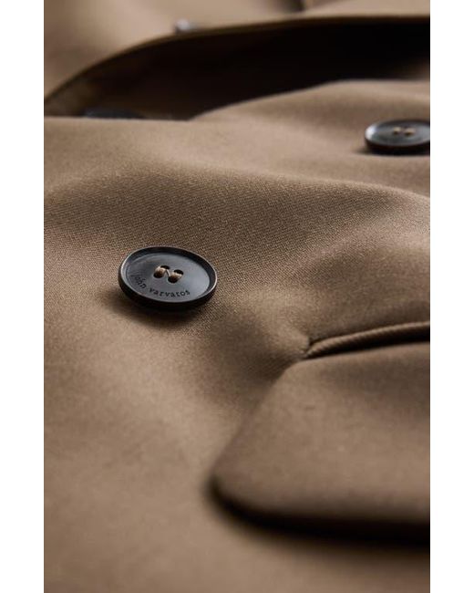 John Varvatos Brown Devitt Double Breasted Blazer for men