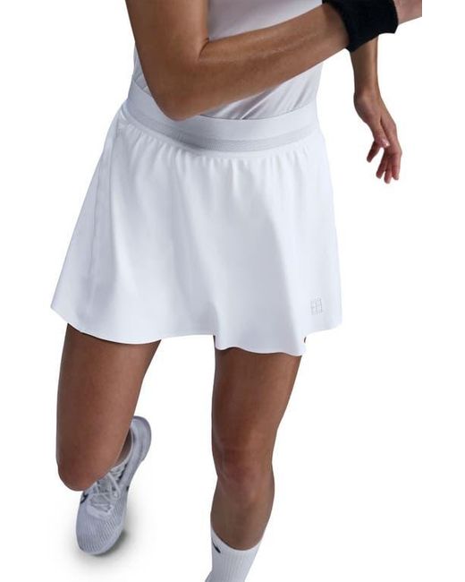 Nike White Court Ace Advantage Dri-Fit High Waist Tennis Skirt