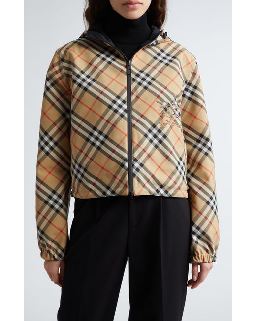 Burberry Natural Equestrian Knight Reversible Hooded Jacket