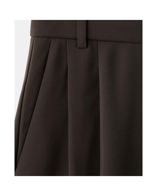 Mango Black Pleated Bermuda Shorts