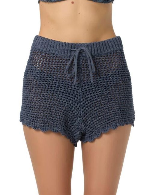 O'neill Sportswear Blue Consuelo Open Stitch Cover-Up Shorts