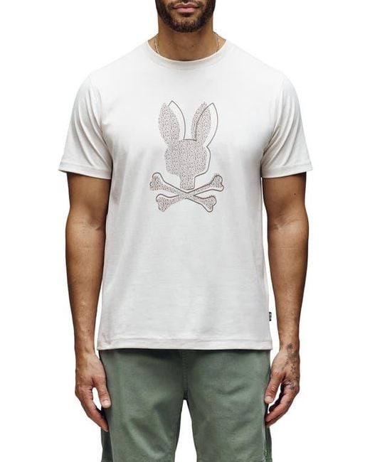 Psycho Bunny White Jasper Pima Cotton Graphic T-Shirt for men