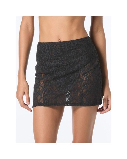 MICHAEL Michael Kors Black Lace Pull On Cover Up Skirt