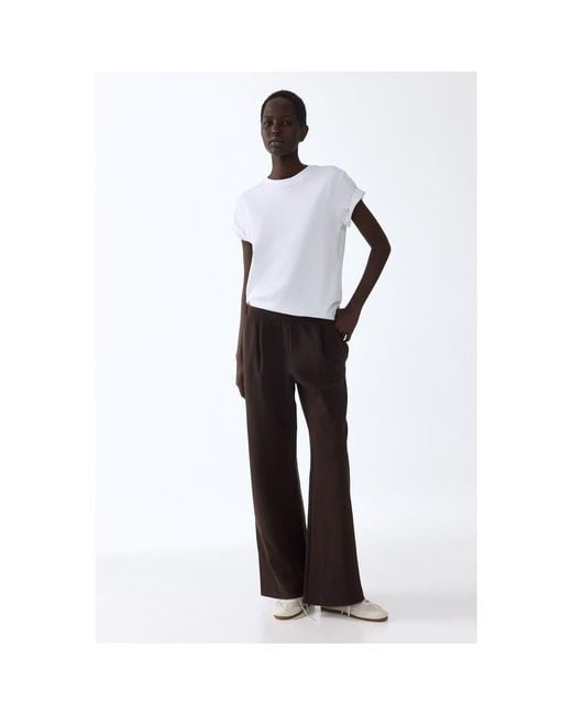 H&M Black Wide Interlock Joggers